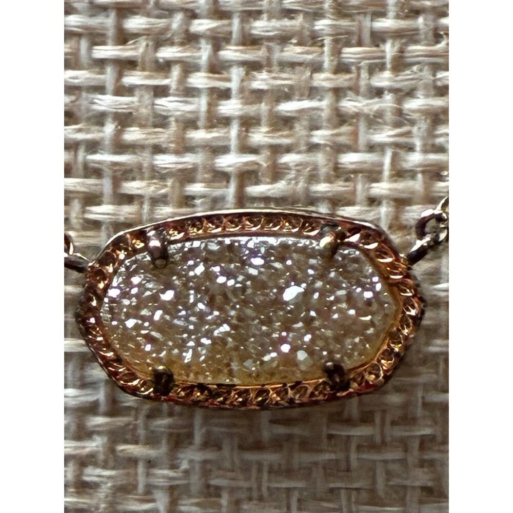 Kendra Scott Elisa Vermeil Pendant Iridescent Drusy Gold Tone Necklace w/Bag L4 - Picture 6 of 9
